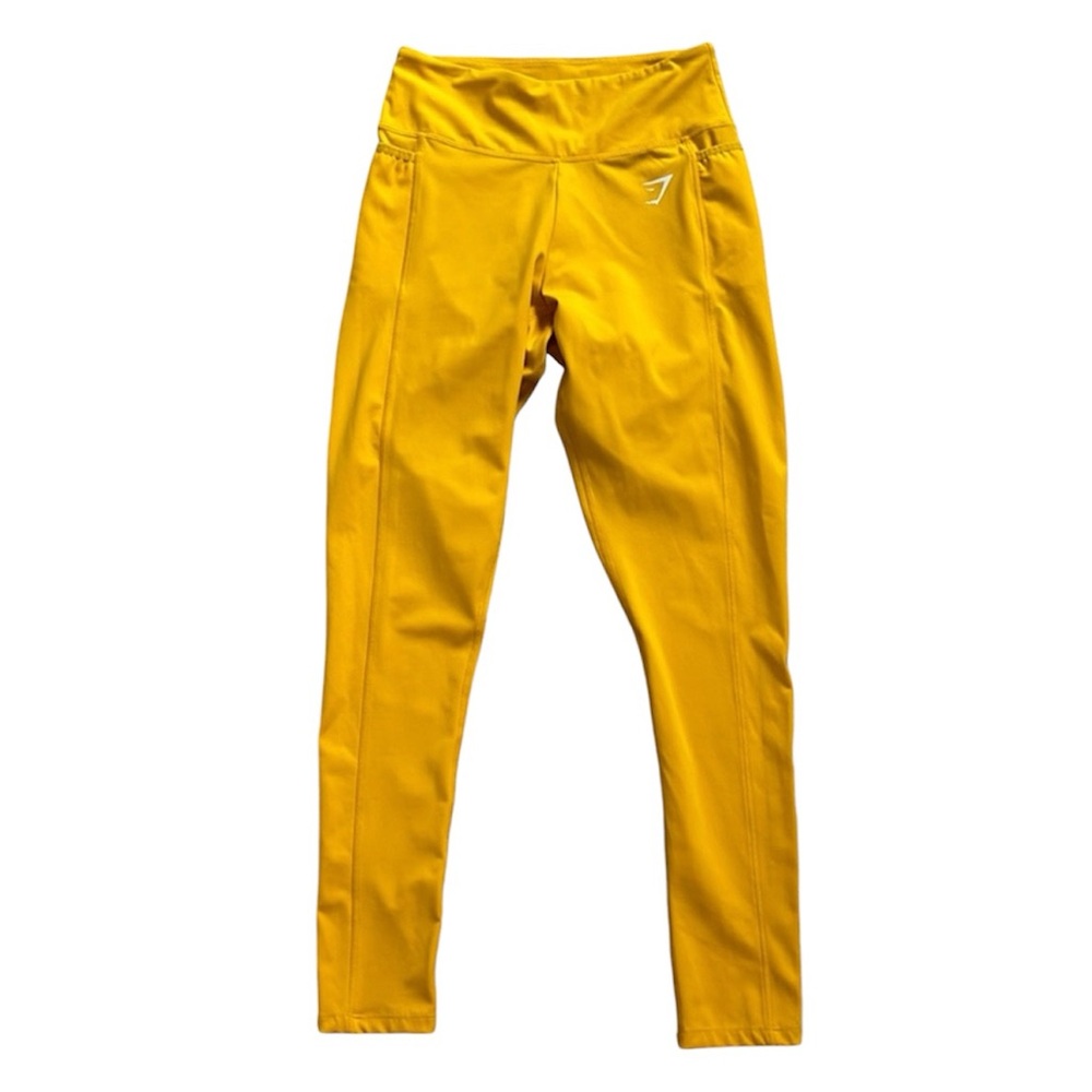 Gymshark Yellow Gold Leggings With Pockets Size Medium